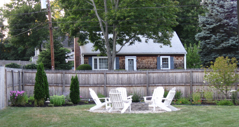 Seating area around firepit